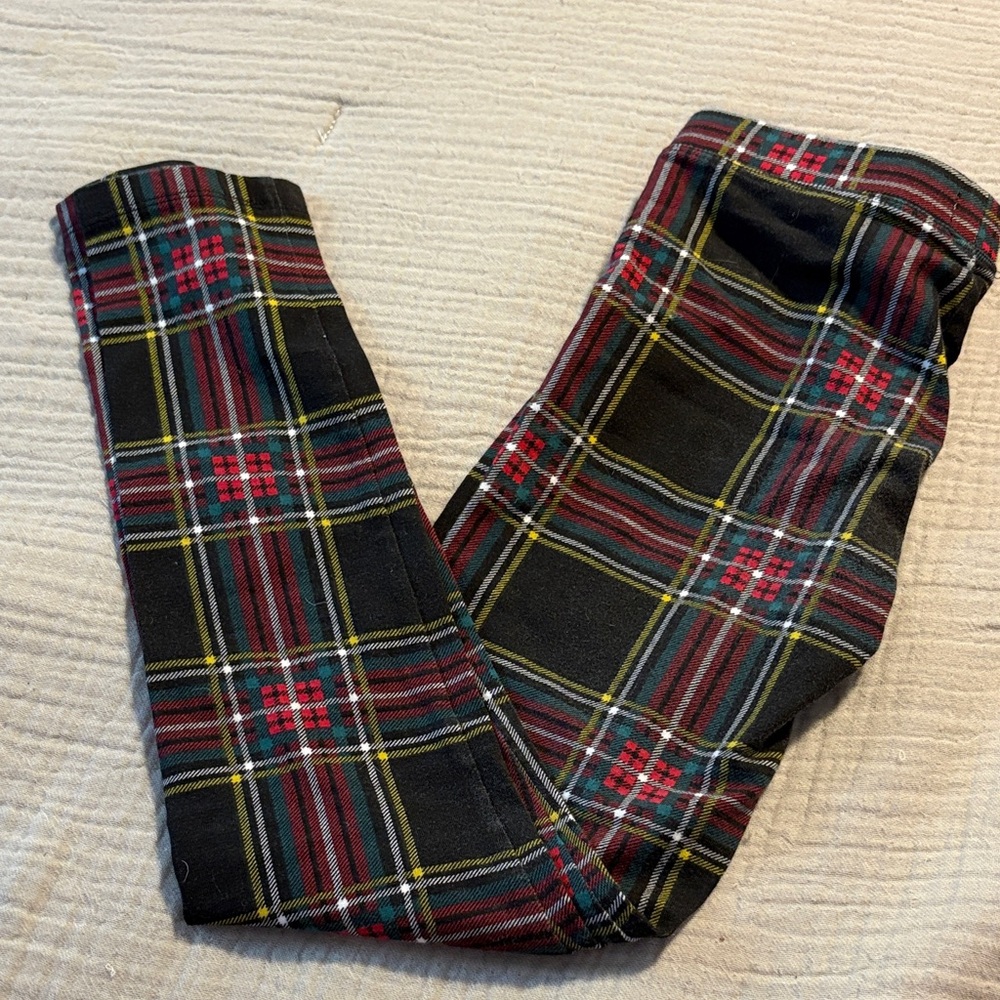 Crewcuts Kids Tartan Leggings in Black, Red, and Yellow